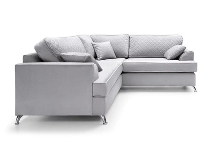 Fergasson Velvet Corner Sofa - Light Grey