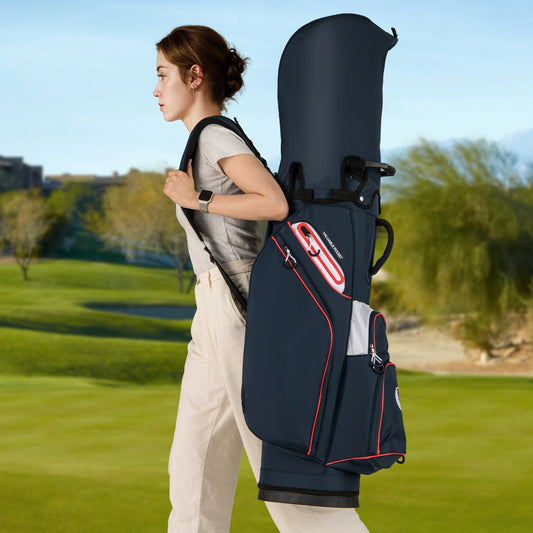 Lightweight Golf Cart Bag with 14-Way Divider Top and Cooler Pocket-Navy