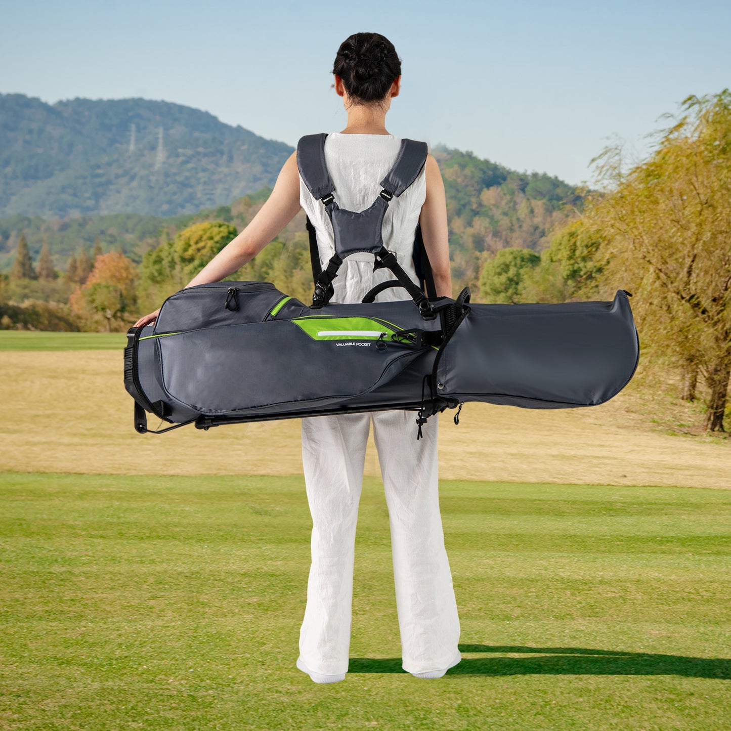 Lightweight Golf Stand Bag with 8 Way Top Dividers-Grey