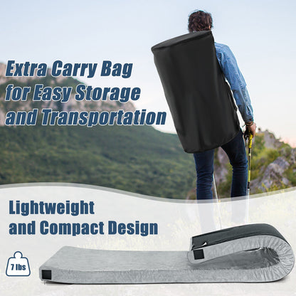 Waterproof Roll up Lightweight Memory Foam Camping Mattress with Carrying Bag-Grey