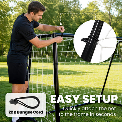 SPORTNOW Football Goal, 6 x 4ft Football Net with Ground Stakes and Metal Frame, Training Equipment for Indoor Outdoor Play
