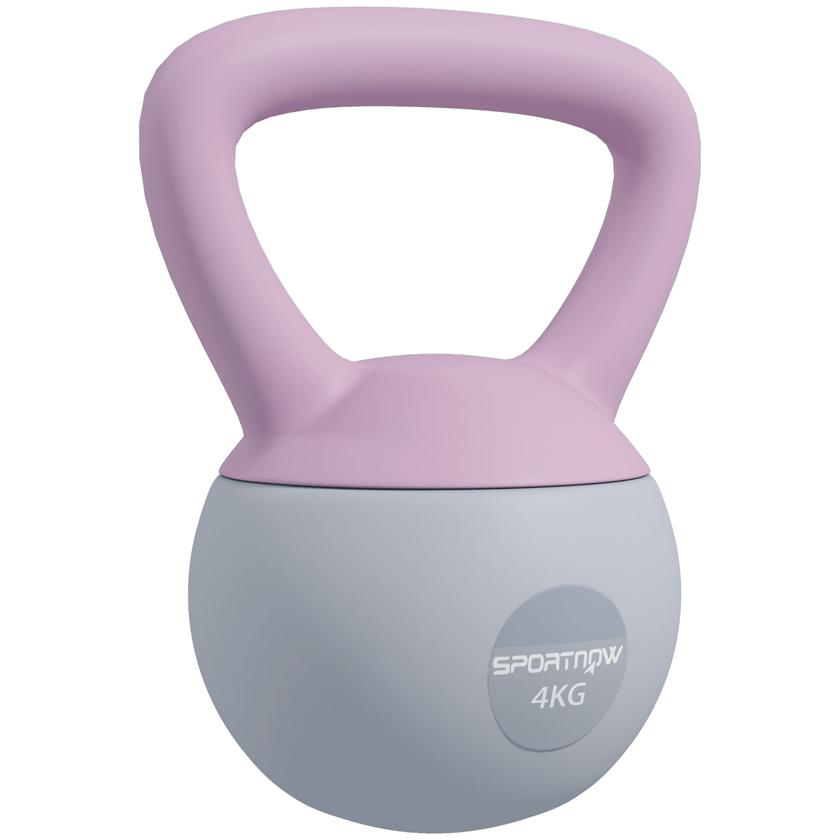 SPORTNOW 4KG Soft Kettlebell, Kettle Bell with Non-Slip Handle for Home Gym, Weight Lifting, Strength Training, Purple/Grey
