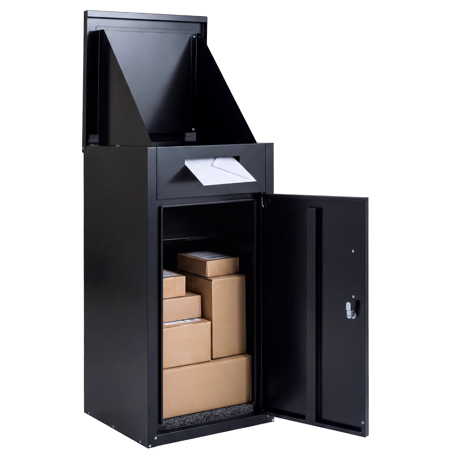 Lockable Delivery Box for Outside with Coded Lock & Anti-Theft Board-Black