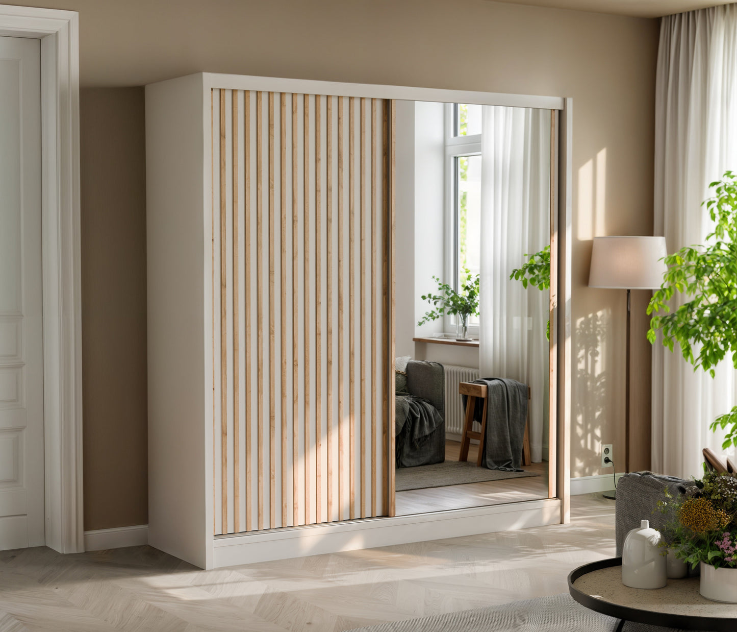 Cashmere Mirrored Sliding Door Wardrobe 203cm – WINDSOR