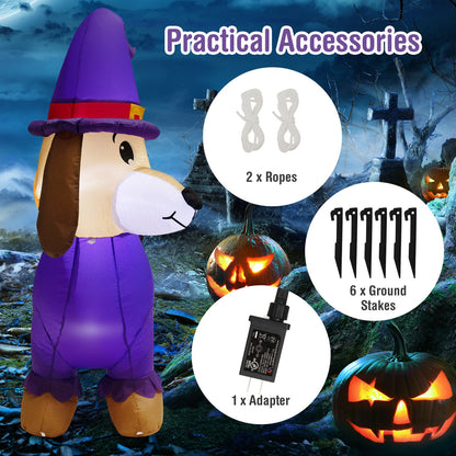 Long Halloween Inflatable Dachshund Dog with Pumpkin