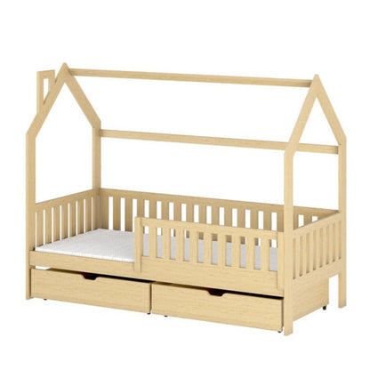 Wooden Single Bed Natan With Storage