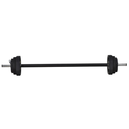 20KGS Adjustable Barbell Set Plate Bar Clamp Rod Home Gym Sports Area Exercise Ergonomic Black