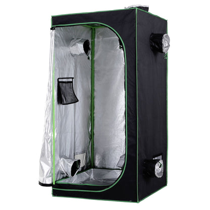 Outsunny Mylar Hydroponic Grow Tent with Adjustable Vents and Floor Tray for Indoor Plant Growing, 80 x 80 x 160cm