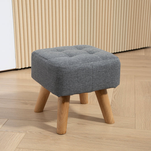 Podnóżek HOMCOM Linen-Look Square Padded - Szary