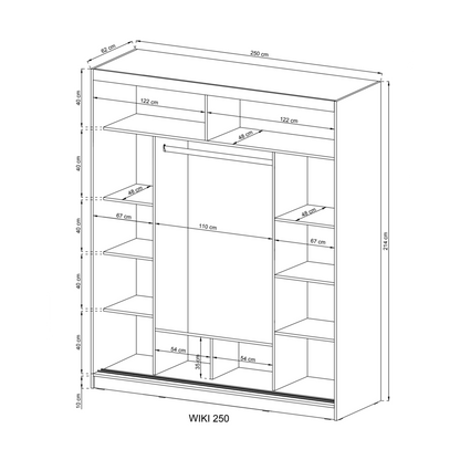 Wiki 250 Alu Wardrobe 250cm