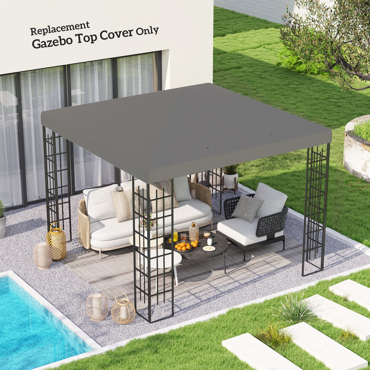 Outsunny 3 x 3(m) Altana zastępcza - Szara