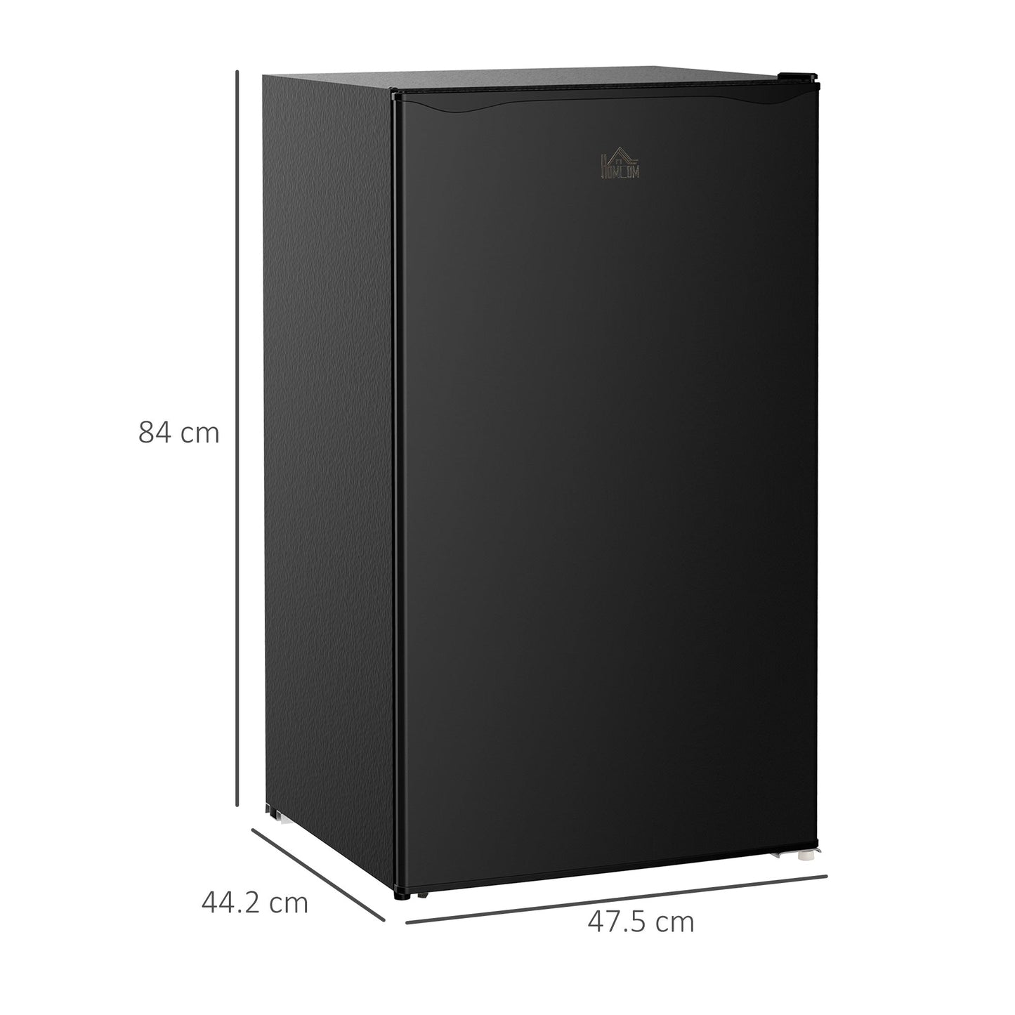 91 Litre Freestanding Under Counter Fridge Freezer W/ Chiller Box, Adjustable Thermostat, 47.5cm Wide, Noise Level: Decibels 40, Black