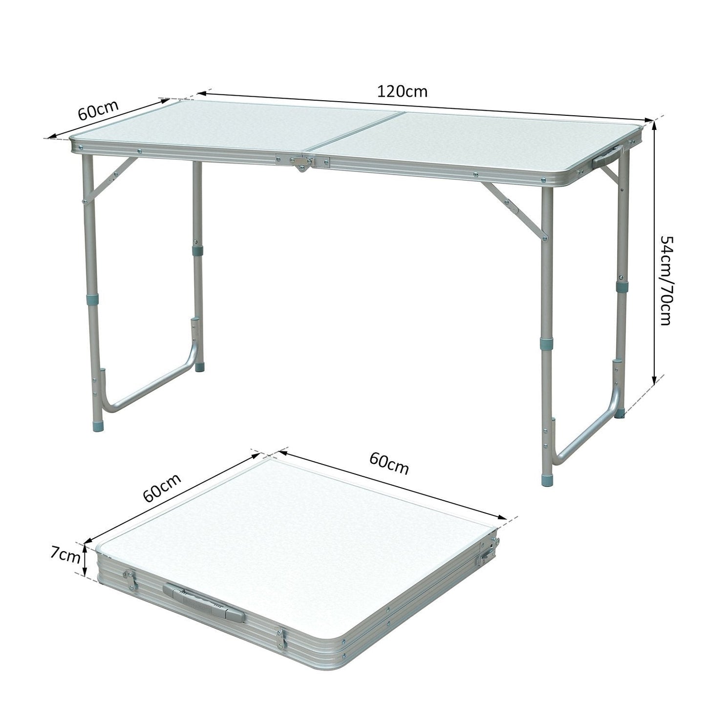 Outsunny Portable Outdoor Garden Aluminium Portable Folding Camping Picnic Party Field Kitchen BBQ Table