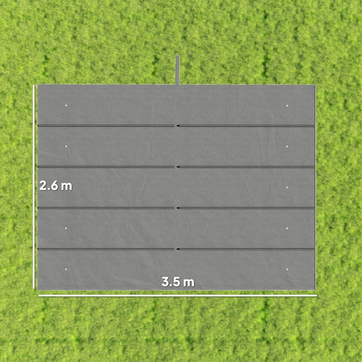 Outsunny Retractable Pergola Cover, 3.5 x 2.6 m Replacement Canopy Fabric for 4 x 3 m Frame, Roof Top Only, Light Grey