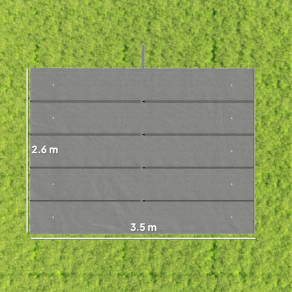 Outsunny Retractable Pergola Cover, 3.5 x 2.6 m Replacement Canopy Fabric for 4 x 3 m Frame, Roof Top Only, Light Grey