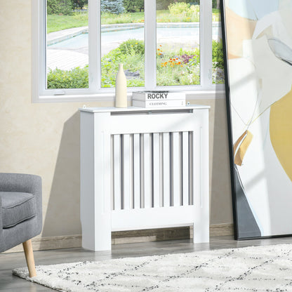HOMCOM MDF Osłona grzejnika Drewniana szafka Półka Domowe biuro Pionowy otwór wentylacyjny Biały 78L x 19W x 81H