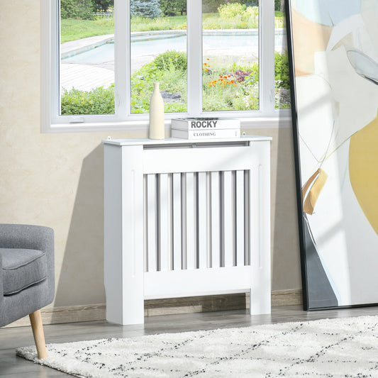 HOMCOM MDF Osłona grzejnika Drewniana szafka Półka Domowe biuro Pionowy otwór wentylacyjny Biały 78L x 19W x 81H
