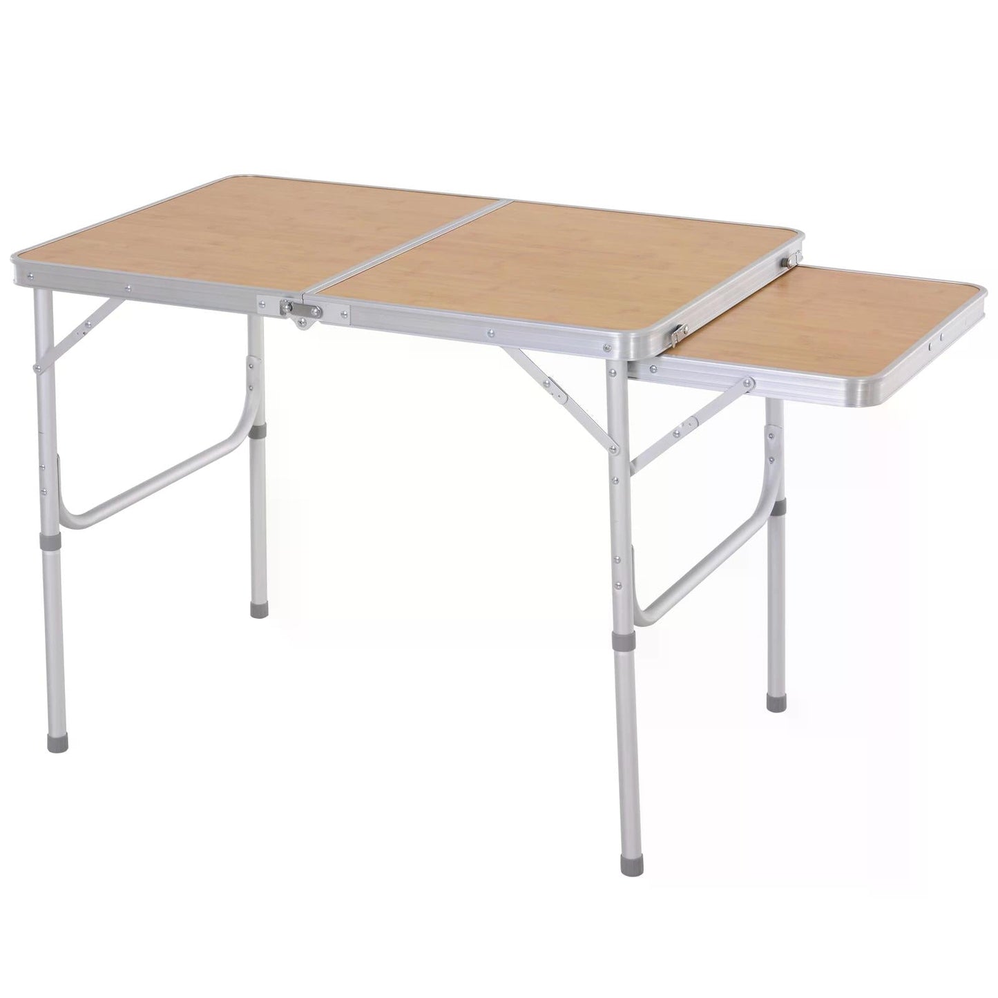 Outsunny 3ft aluminiowy stół piknikowy z blatem MDF składany przenośny stół kempingowy