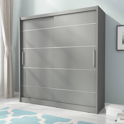 Maja Alu Sliding Door Wardrobe 180cm