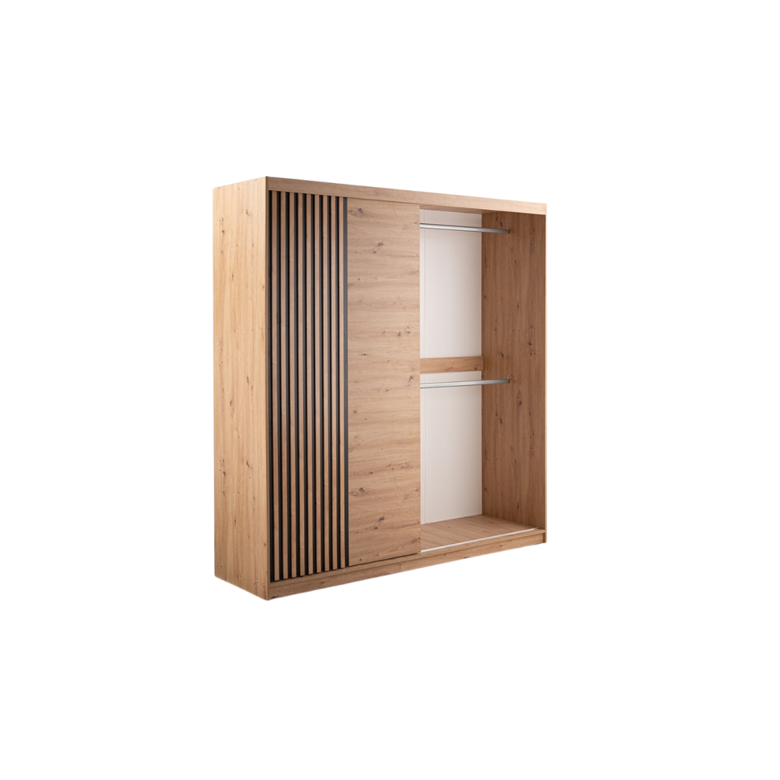 Oak Artisan Mirrored Hinged Sliding Door Wardrobe 203cm –  HARTLEY