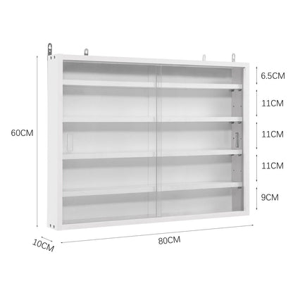 White Wall-Mounted Display Cabinet with Acrylic Front