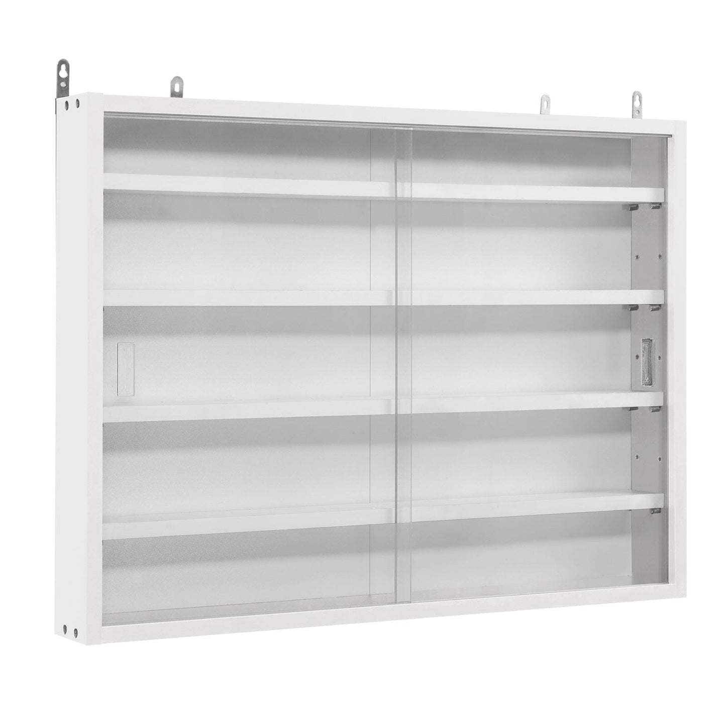 White Wall-Mounted Display Cabinet with Acrylic Front