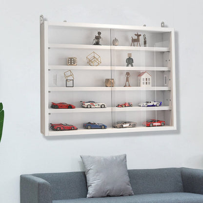 White Wall-Mounted Display Cabinet with Acrylic Front