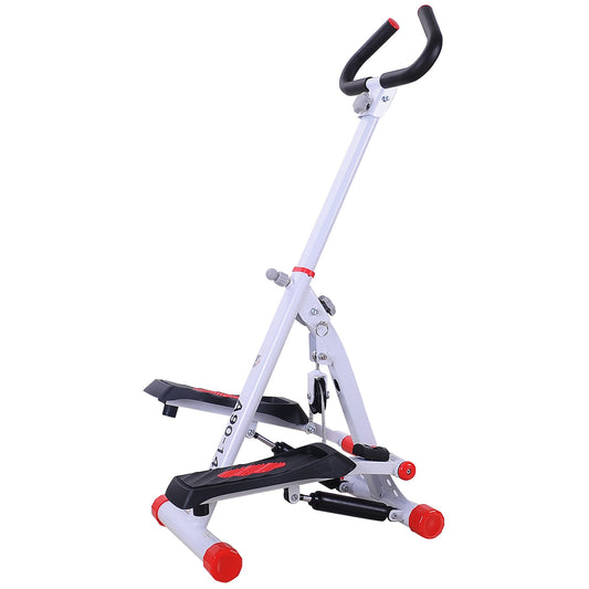 HOMCOM Foldable Step Machine, Height Adjustable Stepper w/ LCD Display and Handlebar, Twister Steppers for Exercise Workout Home Gym Office