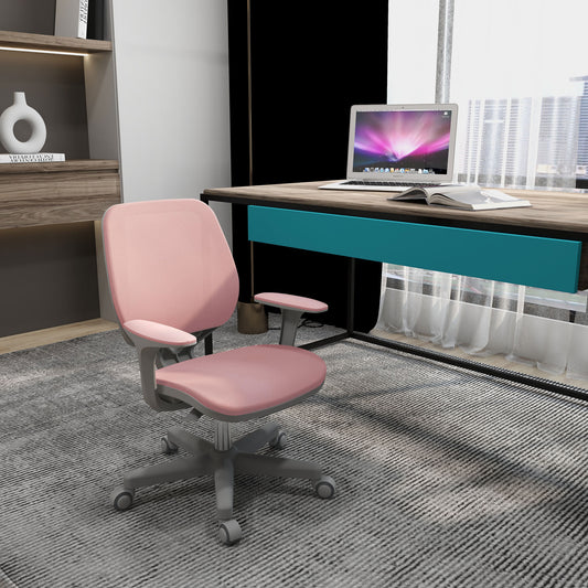 Vinsetto Office Chair, Breathable Mesh Swivel Desk Chair with Adjustable Height and 360 Degree Swivel Security Wheels for Home Office, Study, Pink
