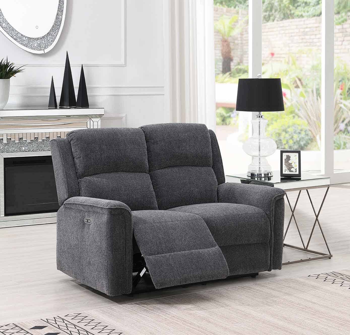 Ashmoor 3 Seater Sofa Dark Grey (Power Recliner)