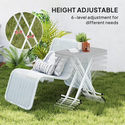 Outsunny Minimal Folding Outdoor Table - Grey/White