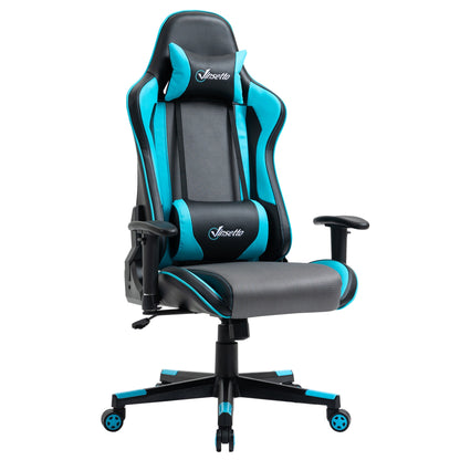 Vinsetto Gaming Chair Racing Style Ergonomic Office Chair High Back Computer Desk Chair Adjustable Height Swivel Recliner with Headrest and Lumbar Support, Sky Blue