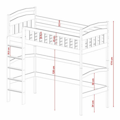 Mia Wooden Loft Bed