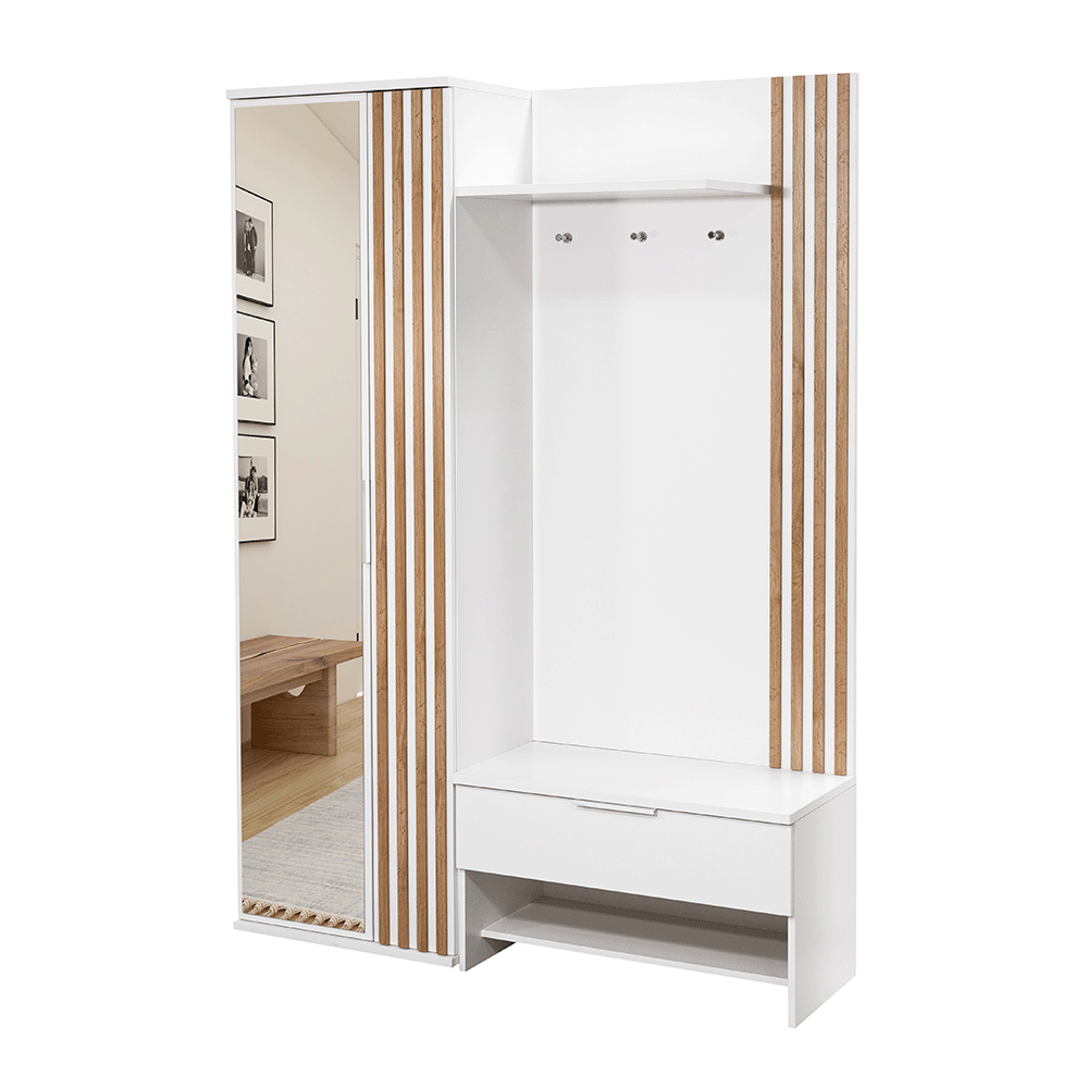 Hallway Unit ROCHESTER White with Lamella