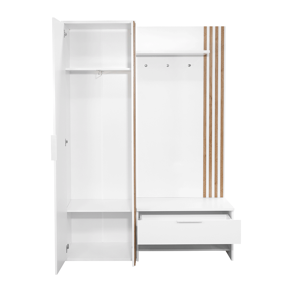 Hallway Unit ROCHESTER White with Lamella