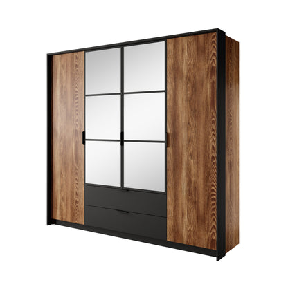 Wardrobe MILTON Oak Chestnut & Anthracite