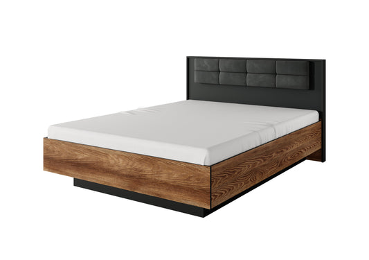 Bed MILTON Oak Chestnut & Anthracite