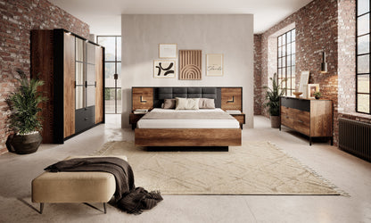 Wardrobe MILTON Oak Chestnut & Anthracite