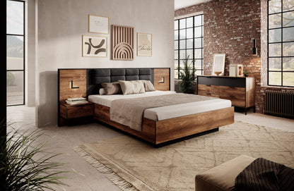 Set of Bedside Tables MILTON Oak Chestnut & Anthracite
