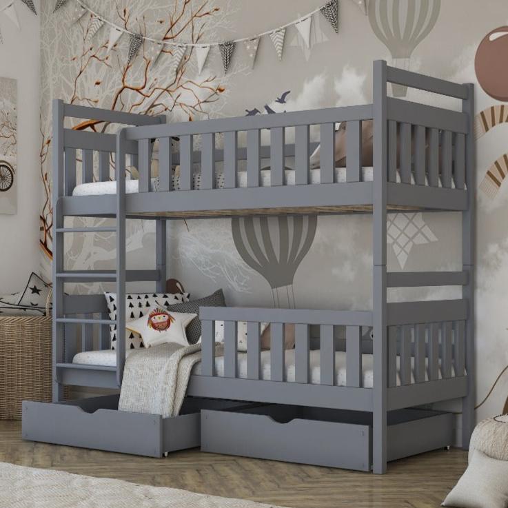 Wooden Bunk Bed Monika with Storage