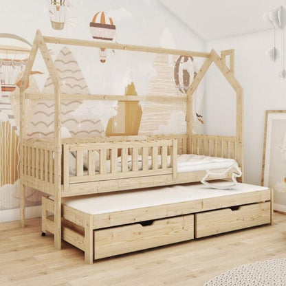 Wooden Single Bed Monkey With Trundle