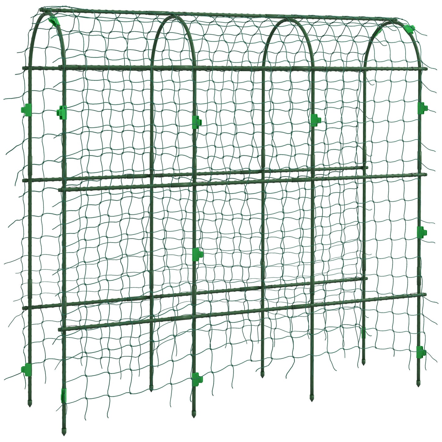 Outsunny 183 cm Tall Metal Garden Trellis, Arch Trellis for Climbing Plants Outdoor with Climbing Net
