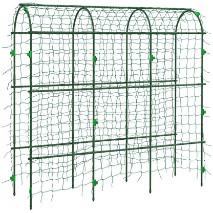 Outsunny 183 cm Tall Metal Garden Trellis, Arch Trellis for Climbing Plants Outdoor with Climbing Net