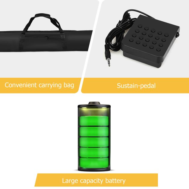 Portable Electronic Piano 88 Keys Suitable for Children Over 3 Years Old-Black