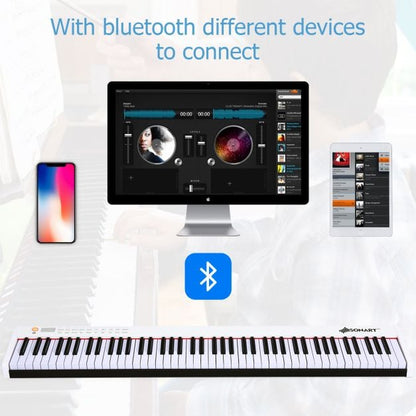 Portable Electronic Keyboard with Full-Size Weighted Keys-White