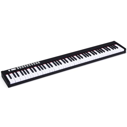 Portable Electronic Keyboard with Full-Size Weighted Keys-Black