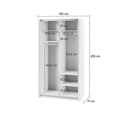 Maxi MX-01 Sliding Door Wardrobe 120cm