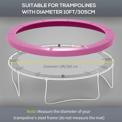 SPORTNOW 10FT Trampoline Spring Cover, Plastic Trampoline Pad Replacement with Elastic Cord, Waterproof, UV Resistant and Tear-Resistant, Pink