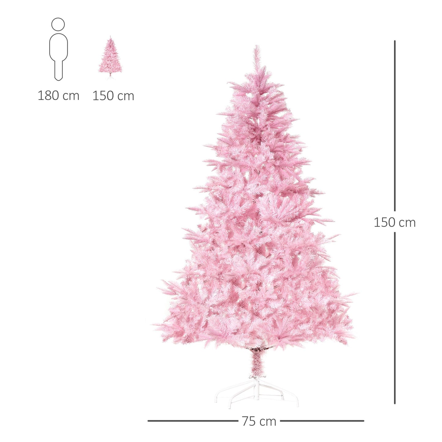 5FT Pop-up Artificial Christmas Tree Holiday Xmas Holiday Tree Decoration with Automatic Open for Home Party, Pink