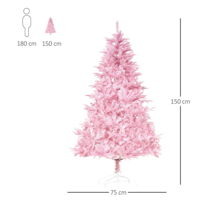 5FT Pop-up Artificial Christmas Tree Holiday Xmas Holiday Tree Decoration with Automatic Open for Home Party, Pink